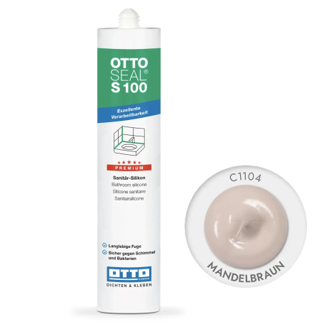 Силиконовый герметик OttoSeal S100 С1104 (mandelbraun), 300 мм (S100C1104)