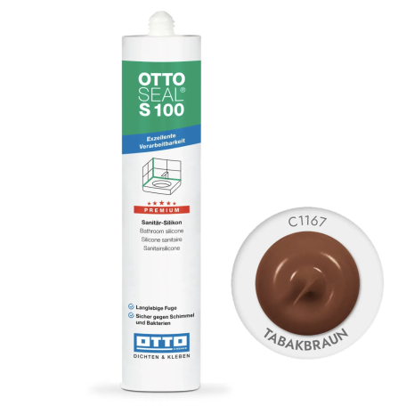 Силиконовый герметик OttoSeal S100 С1167 (tabakbraun), 300 мм (S100C1167)