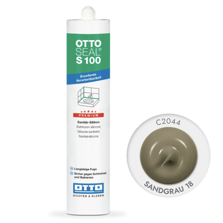 Силиконовый герметик OttoSeal S100 С2044 (sandgrau) (S100C2044)