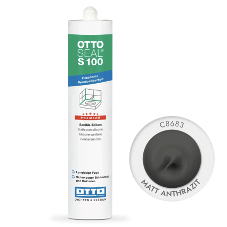 Силиконовый герметик OttoSeal S100 C8683 (Matt Anthrazite), 300 мм (S100C8683)
