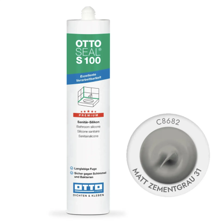Силиконовый герметик OttoSeal S100 C8682 (Matt Zementgrau), 300 мм (S100C8682)