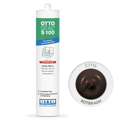 Силиконовый герметик OttoSeal S100 C7116 (Rotbraun), 300 мм (S100C7116)