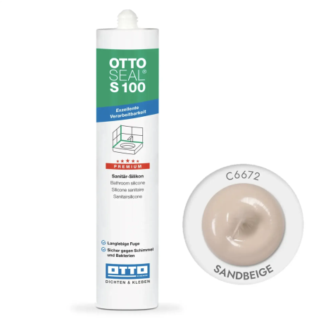 Силиконовый герметик OttoSeal S100 C6672 (Sandbeige), 300 мм (S100C6672)