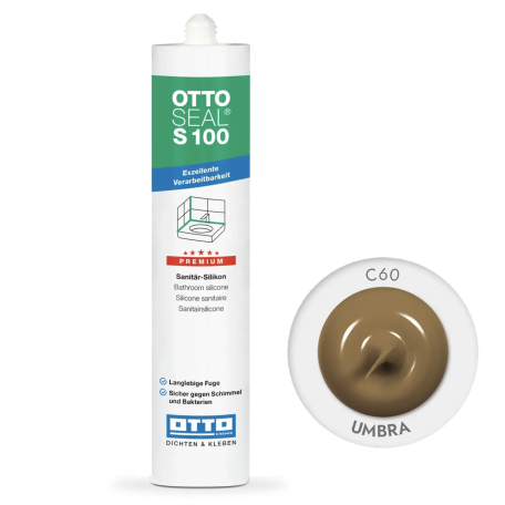Силиконовый герметик OttoSeal S100 C60 (Umbra), 300 мм (S100C60)