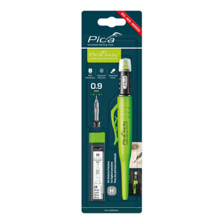 Механический карандаш PICA 7070 Fine Dry Long Life + стержни 0.9 мм H (70705)