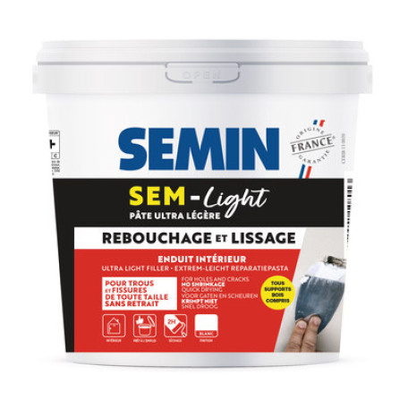 Шпатлевка сверхлегкая безусадочная SEMIN SEM LIGHT INTERIEUR, 1 л (34096S)