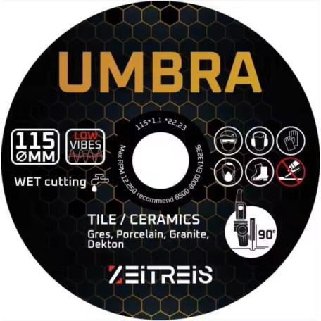 Алмазный диск ZEITREIS UMBRA Black Resin 115×1,1×22,23 мм — ультрачистый рез без сколов (ZTRPS130)