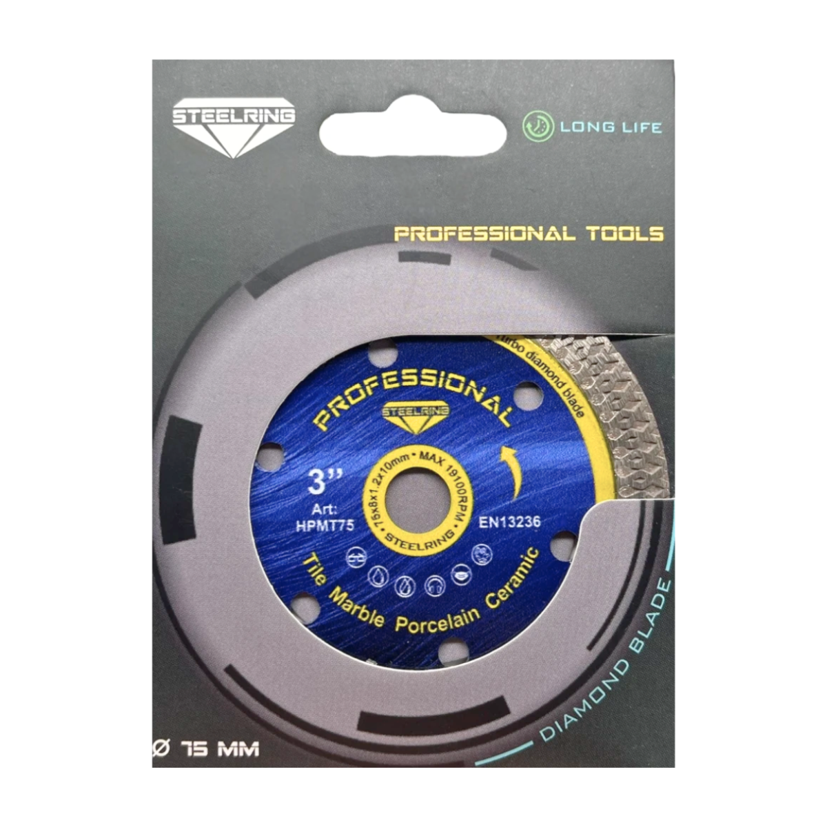 Алмазний диск STEELRING PROFESSIONAL 75х1.2 мм (HPMT75)