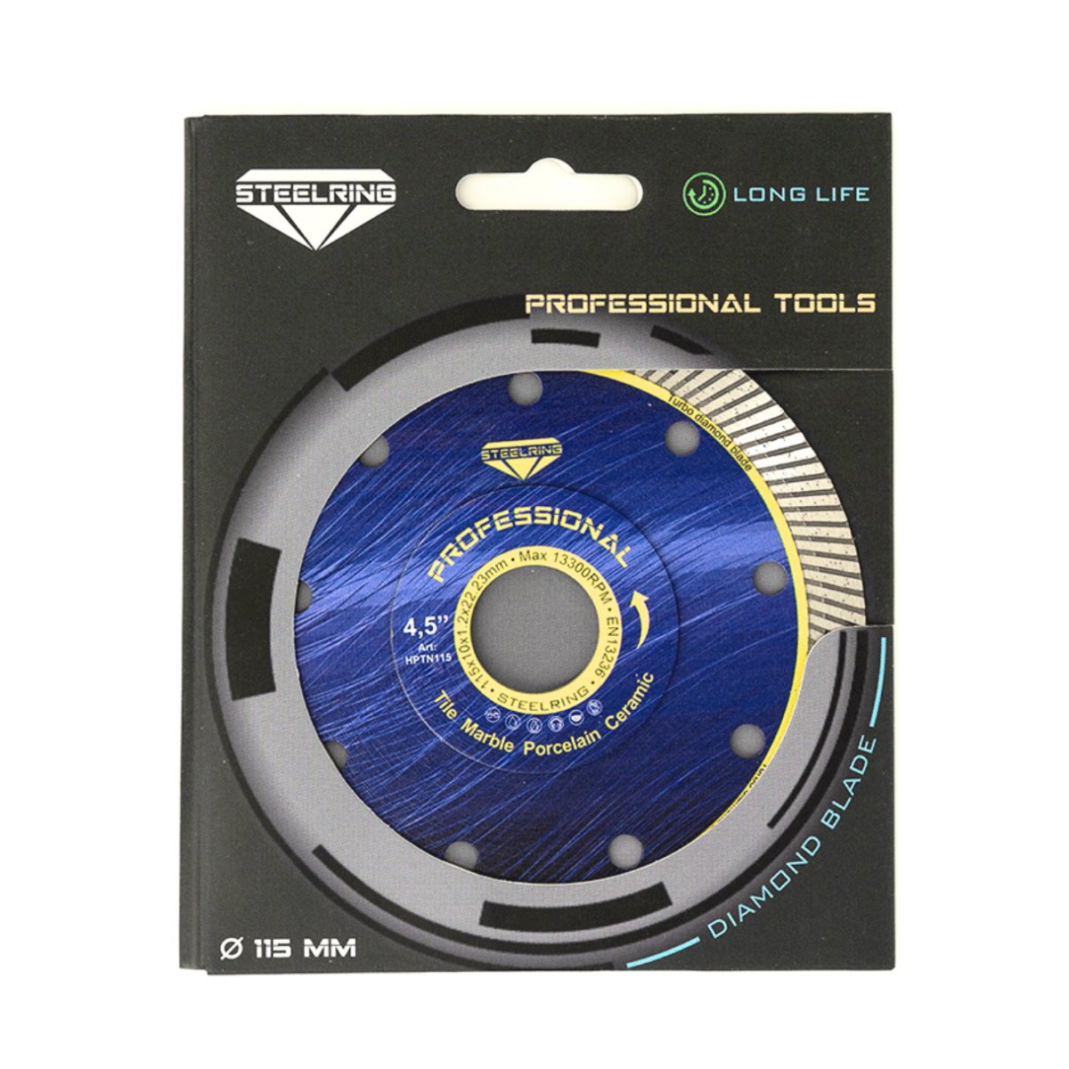 Диск алмазний STEELRING PROFESSIONAL 115 мм для скла/кераміки/керамограніту (HPTN115)