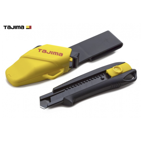 Нож строительный TAJIMA DC-L560BSFBL с выдвижным сегментным 18 мм + кобура (1101-1704)