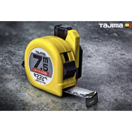 Рулетка строительная TAJIMA HI LOCK  SFL25-75BL 7,5 м с держателем на ремень (1001-1911)
