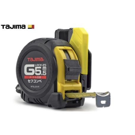 Рулетка строительная TAJIMA G LOCK SFGL25-55BL 5,5 м с держателем на ремень (1001-1660)