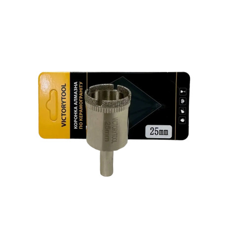 Алмазная коронка VICTORYTOOL 25 мм, под дрель (v025)
