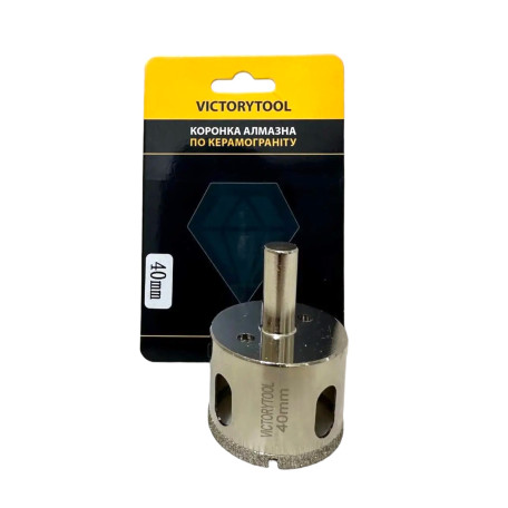 Алмазная коронка VICTORYTOOL 40 мм, под дрель (v040)