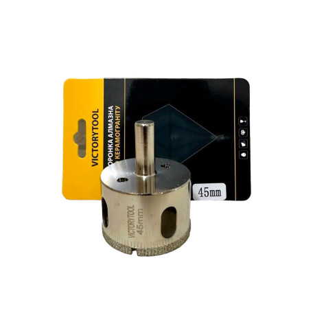 Алмазная коронка VICTORYTOOL 45 мм, под дрель (v045)