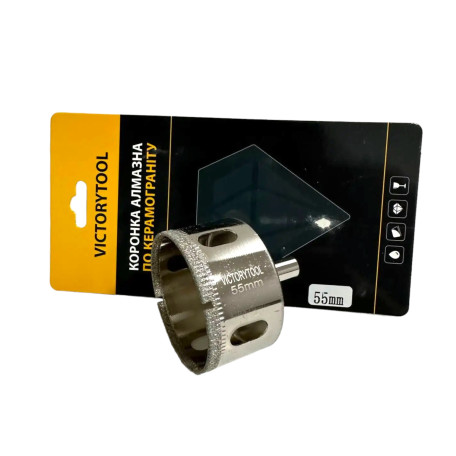Алмазная коронка VICTORYTOOL 55 мм, под дрель (v055)