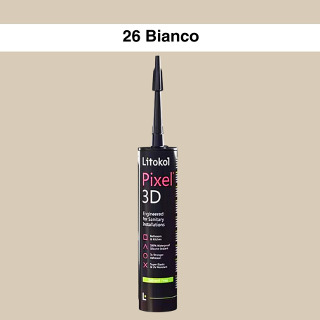 Силиконовый герметик LITOKOL Pixel 3D - 26 Bianco di Spagna, 300 мл (PX3DBSP0121)