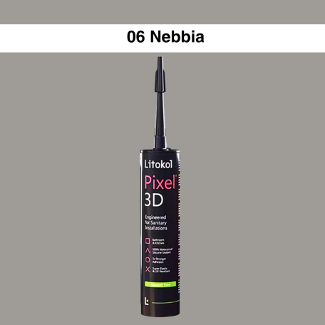 Силиконовый герметик LITOKOL Pixel 3D - 06 Nebbia, 300 мл (PX3DNBB0121)