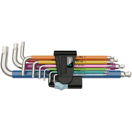 Набор Г-образных ключей WERA, 3950/9 Hex-Plus Multicolour Stainless 1, метрических, нержавеющая сталь (05022669001)