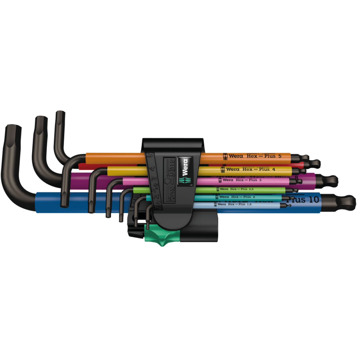 Набір Г-подібних ключів, метричних, Wera 950 SPKL/9 SM N SB Multicolour, BlackLaser (05073593001)