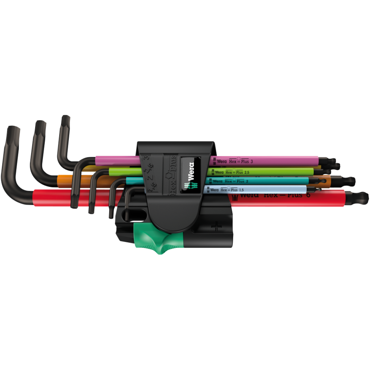 Набір Г-подібних ключів WERA, 950/7 Hex-Plus Multicolour Magnet 1, метричних, BlackLaser (05022534001)