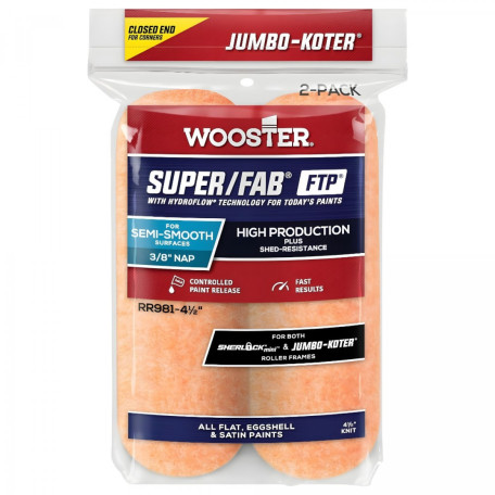 Комплект мини валиков Wooster Super/Fab FTP™ 114 мм, 2 шт. (RR981-4)