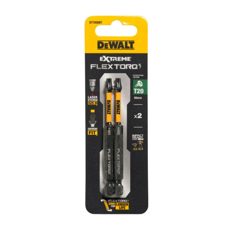 Набор бит DeWALT IMPACT TORSION T20, 89 мм, 2 шт ((DT70568T)