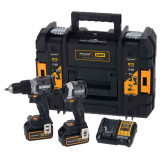 Набор из двух инструментов DeWALT аккумуляторных бесщеточных McLaren F1 TEAM LIMITED EDITION, 2 аккумулятора, зарядное устройство, TSTAK (DCK200MP2T)