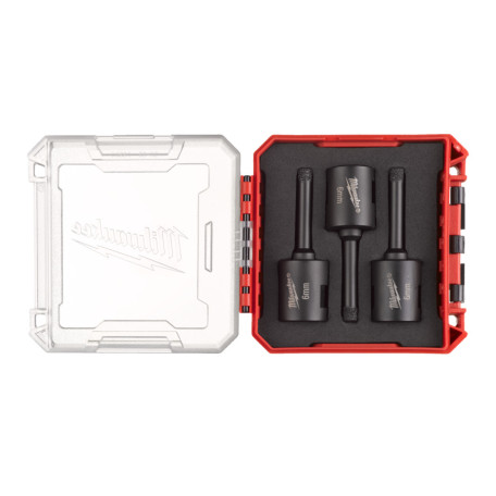 Набір алмазних коронок MILWAUKEE Diamond Max PACKOUT М14, діаметр 6 мм, (3 шт.), (Сухе свердління), пластиковий кейс (4932500545)