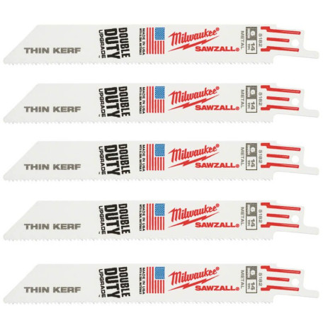 Полотно для сабельных пил THIN KERF MILWAUKEE, металл 150х1,8мм, 5шт. (48475182)