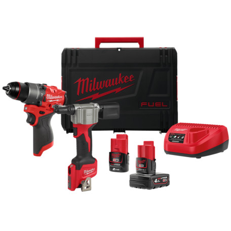 Набор аккумуляторных инструментов M12 FPP2D2-422X FUEL MILWAUKEE (4933480593)