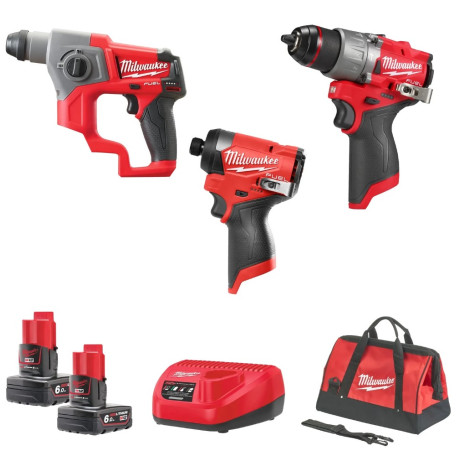 Набор аккумуляторных инструментов MILWAUKEE M12FPP3D-601B (4933498578)