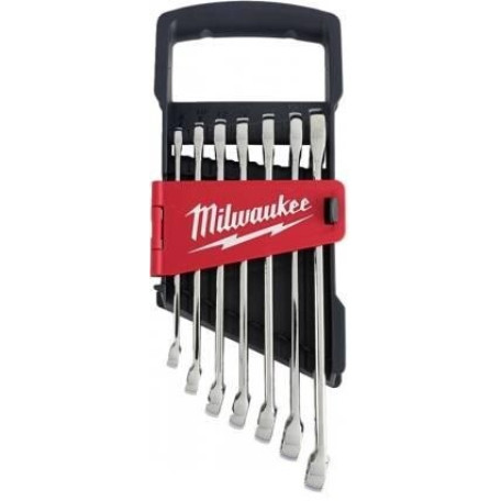 Набор метрических ключей MAXBITE с трещоткой в накидной части 7 шт. MILWAUKEE (4932464993)