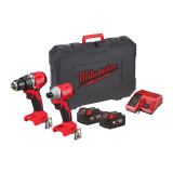 Набір з 2 інструментів безщіткових акумуляторних MILWAUKEE M18 BLCPP2A-402C (M18 BLPDRC, BLIDRC) (4933492827)