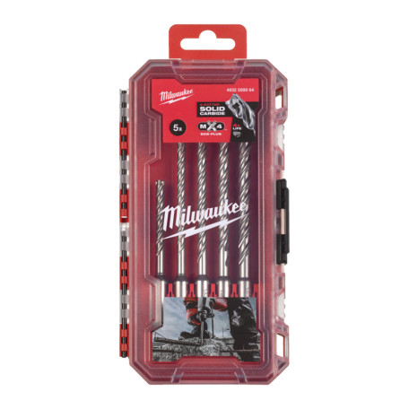 Набор буров SDS-PLUS MX4 PACKOUT MILWAUKEE, (Ø5/5/6/7/8мм) Set 2 (5шт) (4932500064)