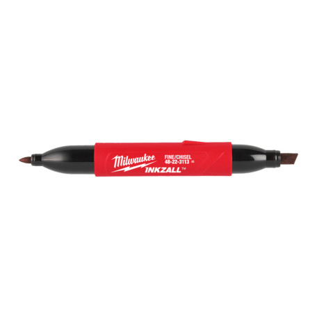 Маркер для стройплощадки, MILWAUKEE INKZALL Double Tip, тонкая/скошенная, черная (4932501155)