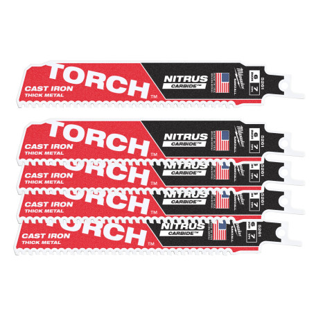 Полотно для сабельных пил Milwaukee TORCH™ Carbide NITRUS, 150×3,1 мм, 5 шт. (48475561)