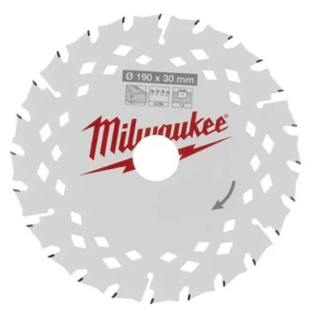 Диск пильный по дереву PFTE MILWAUKEE, Ø190х30х1,8мм, 24 зуб (4932498976)