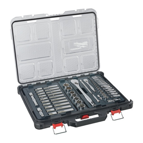 Набор головок PACKOUT 1/4" & 1/2" 63 предмета MILWAUKEE (4932493661)