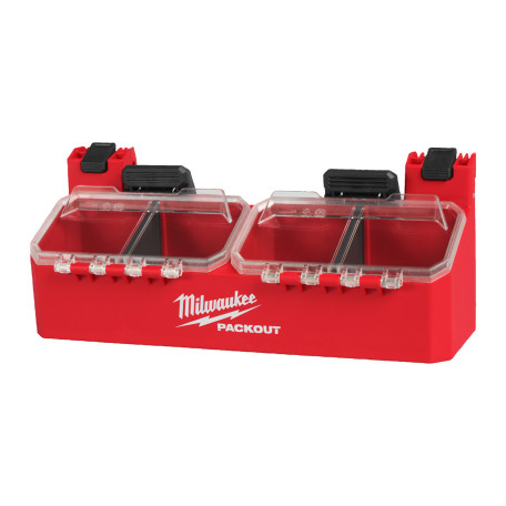 Держатель с двумя отсеками с крышкой для кейсов PACKOUT MILWAUKEE (4932500148)
