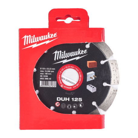 Диск алмазный MILWAUKEE DUH 125, Ø125мм (железобетон, кирпич) (4932399540)