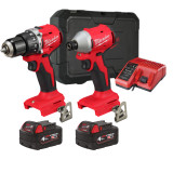 Набір з 2 інструментів безщіткових акумуляторних MILWAUKEE M18 BLCPP2A-402C (M18 BLPDRC, BLIDRC) (4933492827)