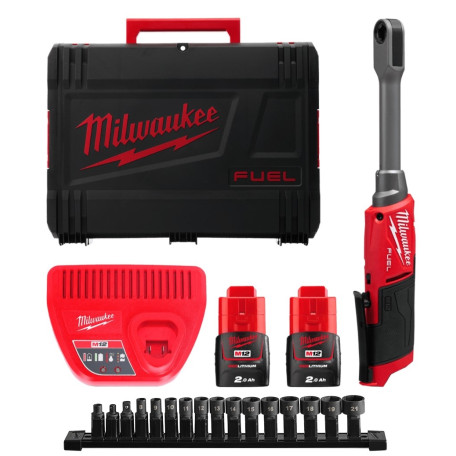 Гайковерт-трещотка угловой аккумуляторный Hex 14.4мм MILWAUKEE, M12 FPTR-202X, 81Нм (4933499411)