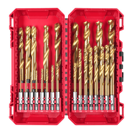 Набор сверл по металлу PACKOUT RedHEX SHOCKWAVE™ HSS-TiN MILWAUKEE, (2,0-12,0мм), 25 шт, кейс (4932500420)