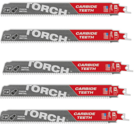 Полотна для сабельных пил Milwaukee TORCH™ Carbide SAWZALL металл, 230×3,5 мм, 5 шт. 