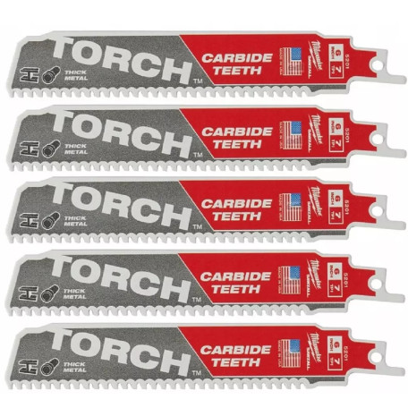  Полотно для сабельных пил TORCH CARBIDE MILWAUKEE 150х3,1мм (5шт) (металл) (48475501)
