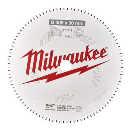 Диск пильный по дереву для торцевых пил PFTE MILWAUKEE, Ø305х30х3,0мм, 100 зуб (4932471322)