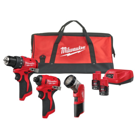 Набор бесщёточного аккумуляторного электроинструмента Milwaukee M12 BLPP3A-202B (АКБ и ЗУ) (4933499694)