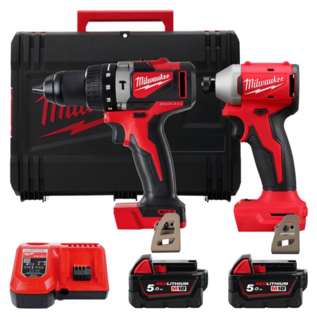 Набор из 2х инструментов аккумуляторных бесщеточных MILWAUKEE M18 BLPP2A3-502X (BLPD2,BLIDR.ЗУ+2а) (4933492844)
