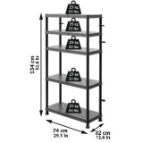 Система стелажів QBRICK REGULAR Mix 74/32 см, 5 полиць, 100 кг (REGQRS74325MCZAPG001)